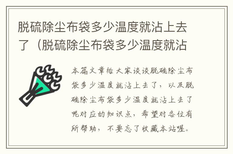 脱硫除尘布袋多少温度就沾上去了（脱硫除尘布袋多少温度就沾上去了呢）