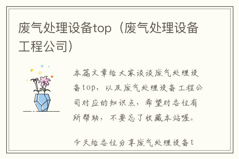 废气处理设备top（废气处理设备工程公司）