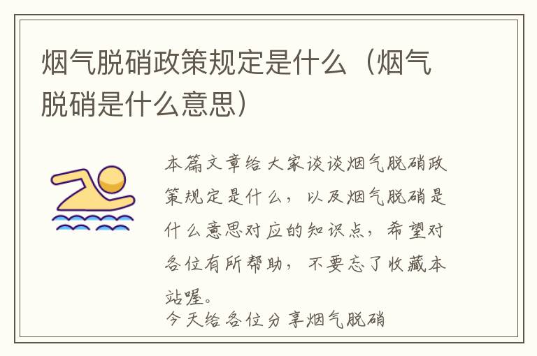 烟气脱硝政策规定是什么（烟气脱硝是什么意思）