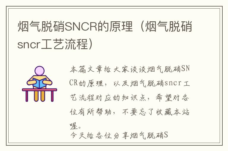 烟气脱硝SNCR的原理（烟气脱硝sncr工艺流程）