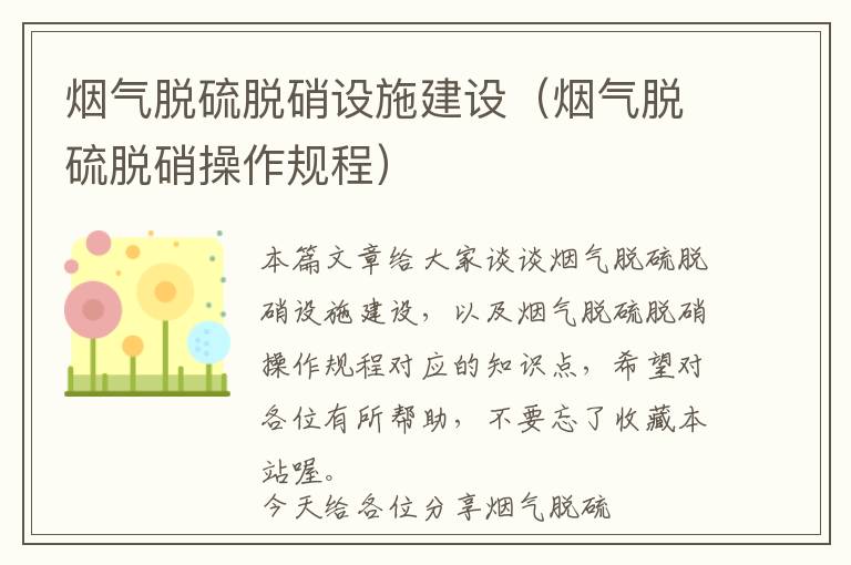 烟气脱硫脱硝设施建设（烟气脱硫脱硝操作规程）