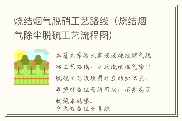 烧结烟气脱硝工艺路线（烧结烟气除尘脱硫工艺流程图）