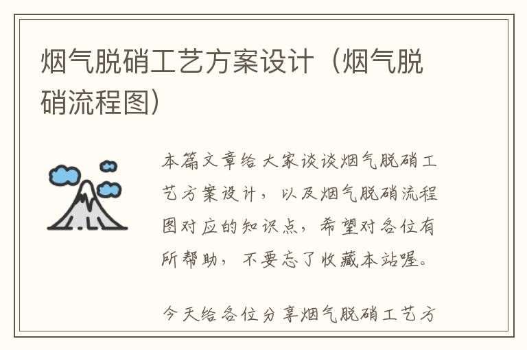 烟气脱硝工艺方案设计（烟气脱硝流程图）