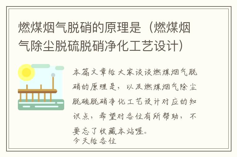 燃煤烟气脱硝的原理是（燃煤烟气除尘脱硫脱硝净化工艺设计）