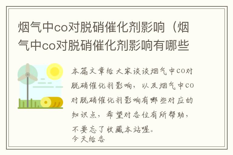 烟气中co对脱硝催化剂影响（烟气中co对脱硝催化剂影响有哪些）