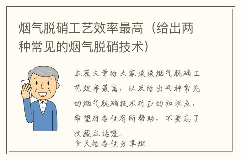 烟气脱硝工艺效率最高（给出两种常见的烟气脱硝技术）